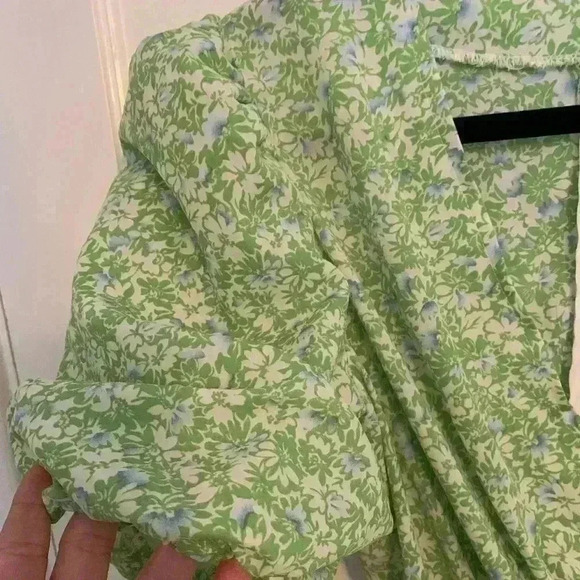 Nasty Gal Green and White Floral Romper, Womens Size 6 boho festival concertcore - Picture 3 of 12